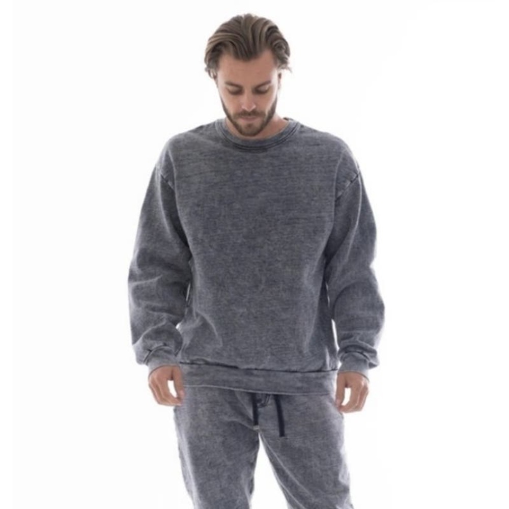 Talentless acid wash gray pull over crew neck sweater mens size medium